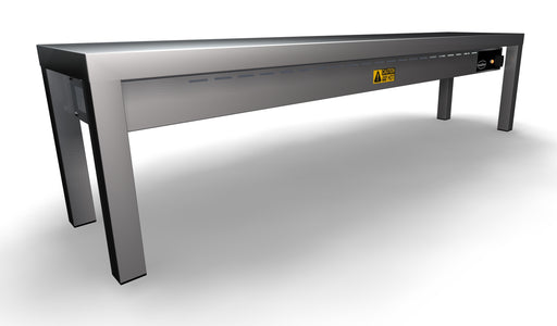 Stainless steel heated overshelf with ceramic heating elements view 2
