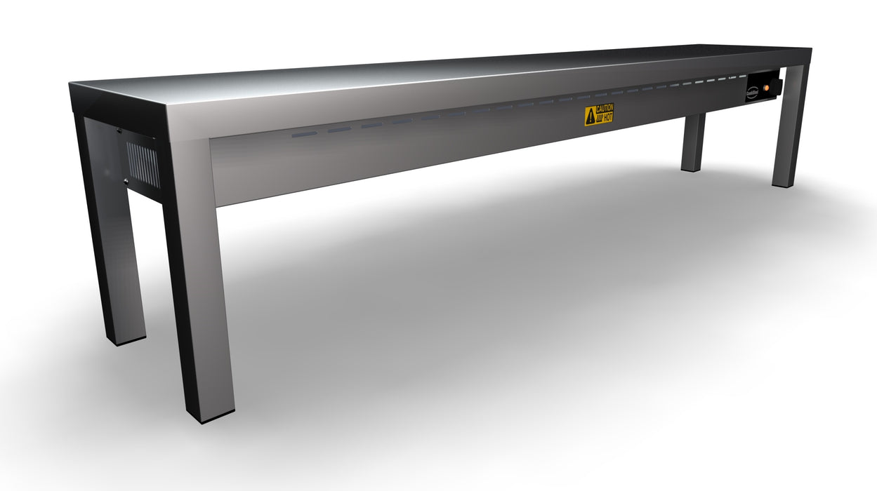 Stainless steel heated overshelf with ceramic top and four heating elements, 1600mm wide view 2