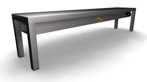 Stainless steel heated overshelf with ceramic top and four heating elements, 1600mm wide view 2