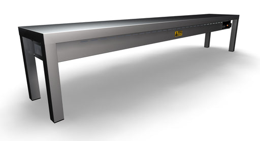 Stainless steel heated overshelf with ceramic top and five heating elements, 1800mm wide view 2