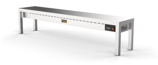 Stainless steel heated overshelf with ceramic top and five heating elements, 1800mm wide