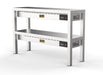 Stainless steel two tier heated overshelf with ceramic surfaces and heating elements