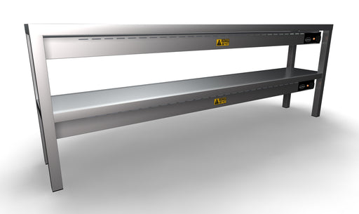 Stainless steel two tier heated overshelf with ceramic heating elements view 2