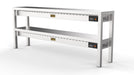 Stainless steel two tier heated overshelf with ceramic heating elements