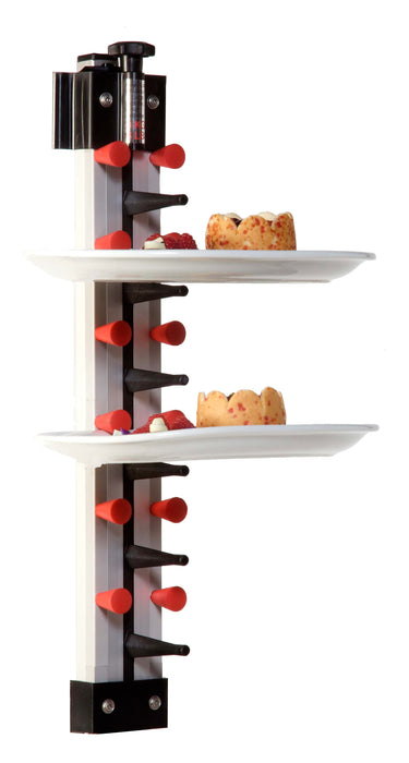 Wall-mounted plate rack with six plate slots in stainless steel finish