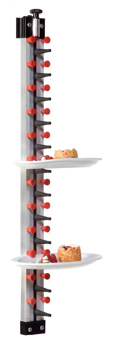 Wall-mounted plate rack holding 12 plates, stainless steel design
