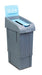Grey recycling waste bin for paper, 80 litre capacity, front view