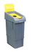 Grey plastic recycling waste bin, 80 litre capacity, 340mm wide.