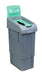 Grey rectangular recycling waste bin for glass waste, 80 litre capacity