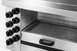 Stainless steel tabletop gas salamander grill with eight heating zones and grid view 3