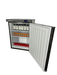 Stainless steel single door tabletop refrigerator with digital display panel view 4