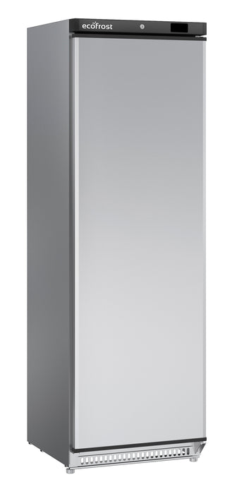 Stainless steel single door commercial freezer, 600mm wide, 1875mm tall