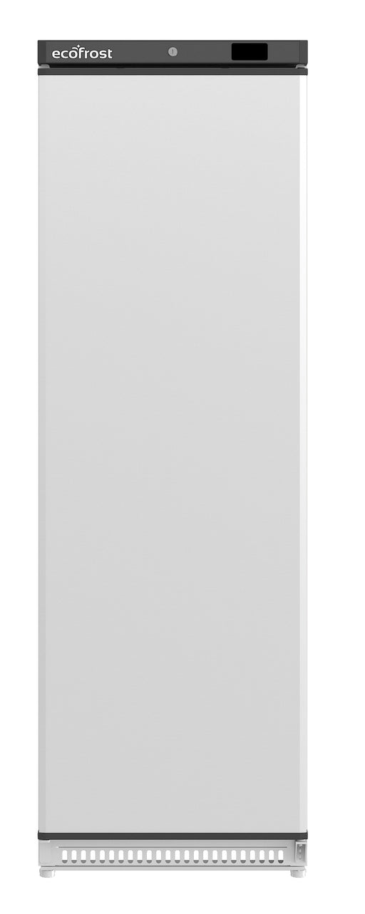 White Combisteel single door upright fridge with digital display panel view 2