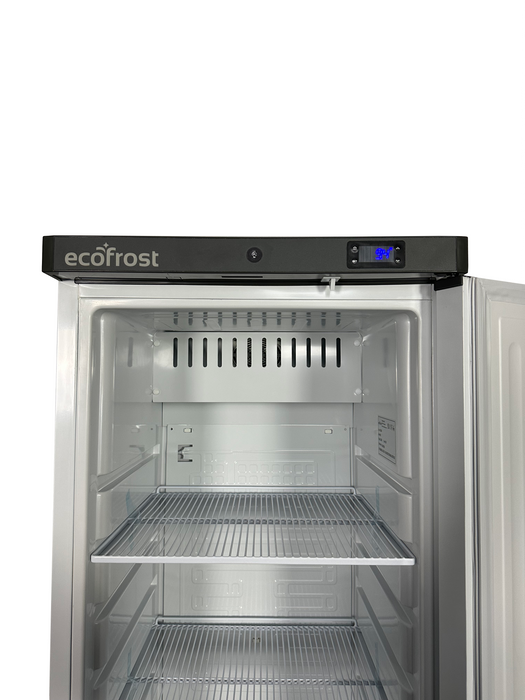 White Combisteel single door upright fridge with digital display panel view 7