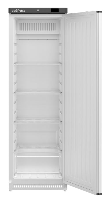 White Combisteel single door upright fridge with digital display panel view 3