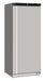 Stainless steel upright freezer with single right-hinged door and digital display panel
