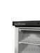White single door tabletop freezer with digital display and right-hinged door view 7