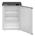 White single door tabletop freezer with digital display and right-hinged door view 3