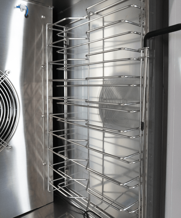Stainless steel Combisteel blast chiller with right-hinged door and guide pairs. view 4