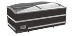 Combisteel black chest freezer with manual defrost and LED interior lighting