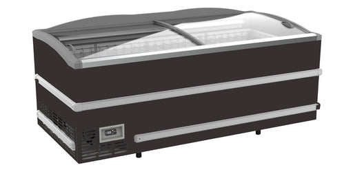 Combisteel black chest freezer with manual defrost and LED interior lighting