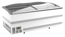 White Combisteel chest freezer with closed lid, front view, commercial catering equipment