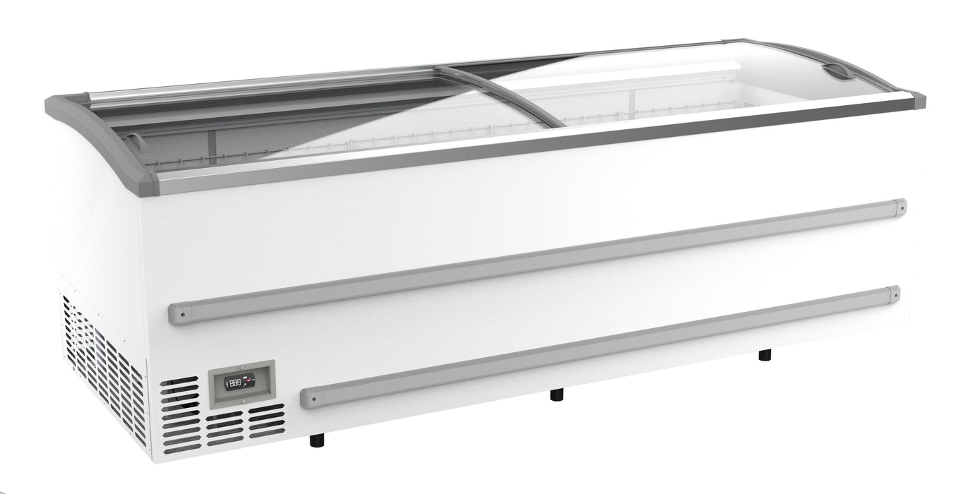 Combisteel white chest freezer with digital display and LED lighting