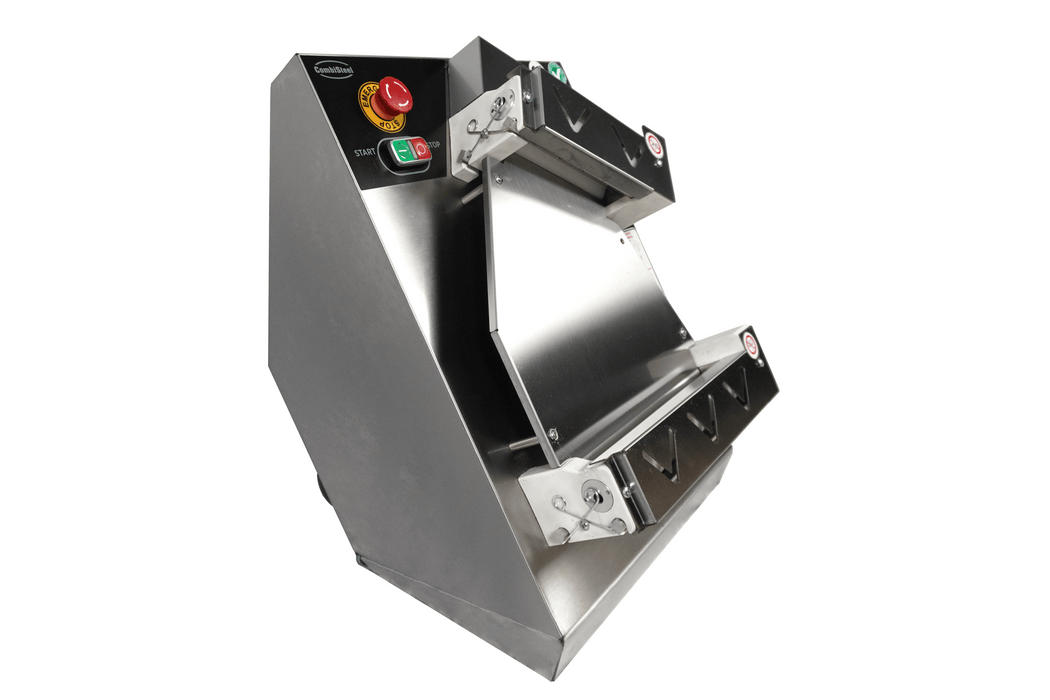 Stainless steel dough roller with 400mm roller length and knob control view 3