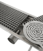 Stainless steel floor grid 927mm wide, 300mm deep with drainage connection view 7