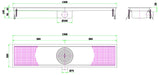 Combisteel stainless steel floor grid 1368mm wide with 75mm drainage connection view 2