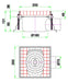 Combisteel GRID 200 stainless steel floor grid, 200x200mm with 75mm drainage connection view 2