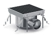 Combisteel GRID 200 stainless steel floor grid, 200x200mm with 75mm drainage connection