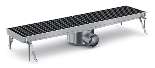 Combisteel stainless steel floor grid with 75mm drainage connection