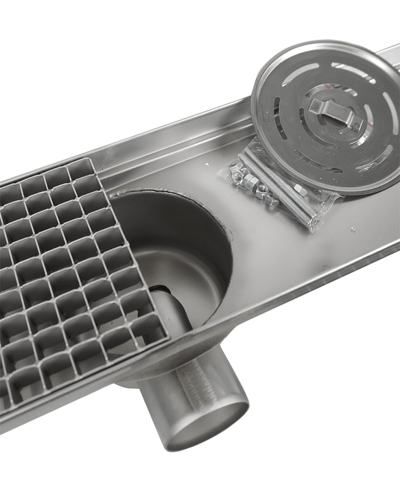 Combisteel stainless steel floor grid with 75mm drainage connection view 6