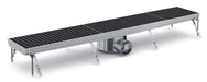 Stainless steel floor grid with drainage connection, 1144mm wide