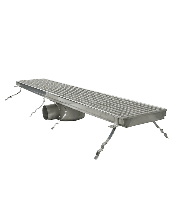 Stainless steel floor grid with drainage connection, 1144mm wide view 3