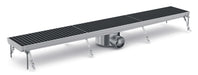 Stainless steel floor grid with drainage connection, 1331mm width