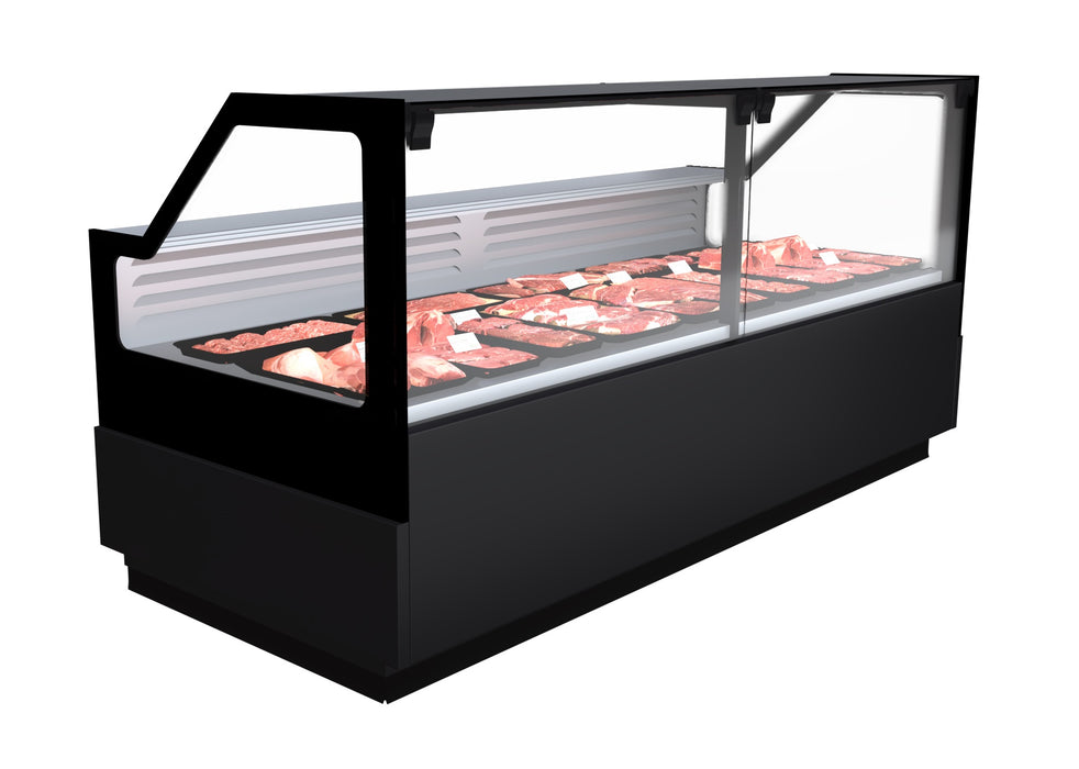 Combisteel freestanding refrigerated meat display case with plate cooling rick view 4