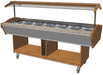 Brown Combisteel hot buffet display unit with six GN pan spaces and LED lighting