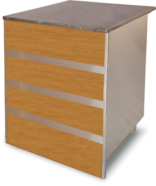 Brown refrigerated buffet display counter, 800mm wide, front view