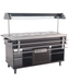 Stainless steel refrigerated buffet display case with LED lighting and four GN 1/1 compartments view 4