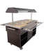 Stainless steel refrigerated buffet display case with LED lighting and four GN 1/1 compartments view 2