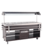 Mahogany refrigerated buffet display case with LED lighting and five GN container capacity