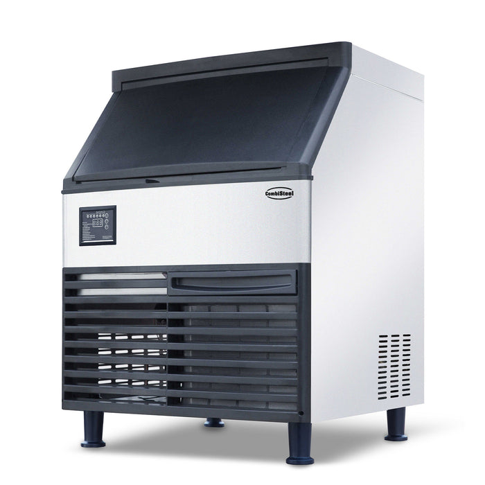 Stainless steel cube ice maker with storage bunker, 780mm wide
