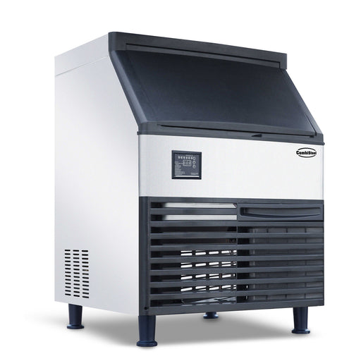 Stainless steel cube ice maker with storage bunker, 780mm wide view 2