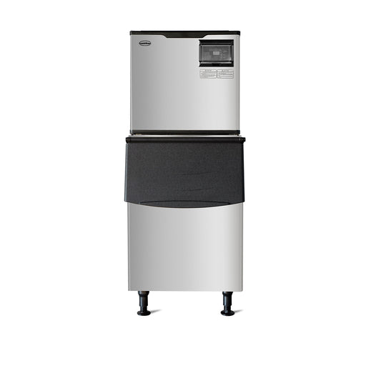 Combisteel stainless steel ice cube maker, 605mm wide, upright commercial unit. view 2
