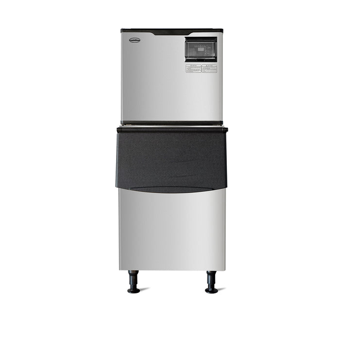 Combisteel stainless steel ice cube maker, 605mm wide, upright commercial unit. view 2