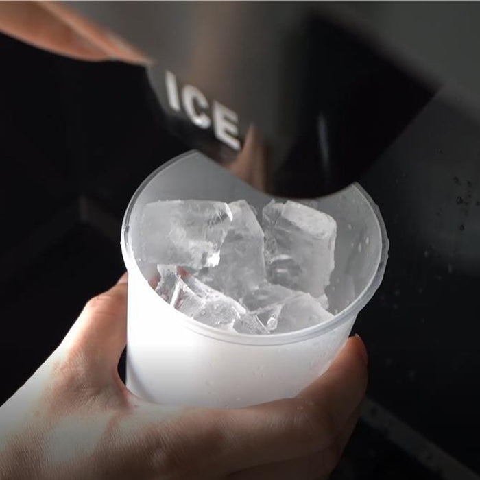 Stainless steel freestanding ice maker, 560mm wide, 1923mm tall view 3
