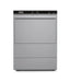 Compact stainless steel commercial glasswasher with manual controls and loading door view 4