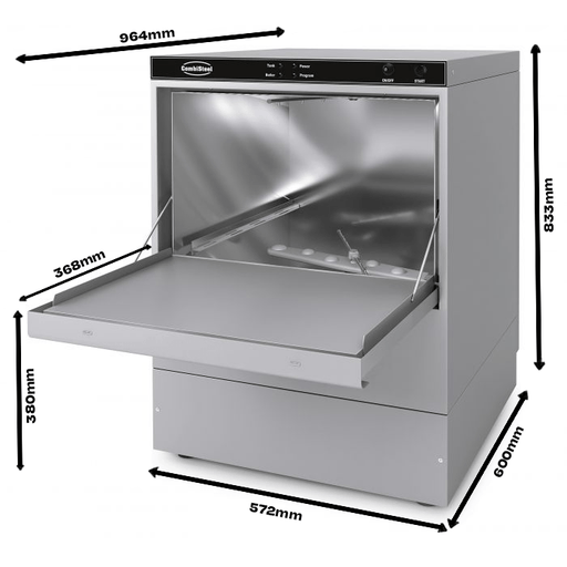 Combisteel ENT 500-230 compact frontloading commercial dishwasher view 2